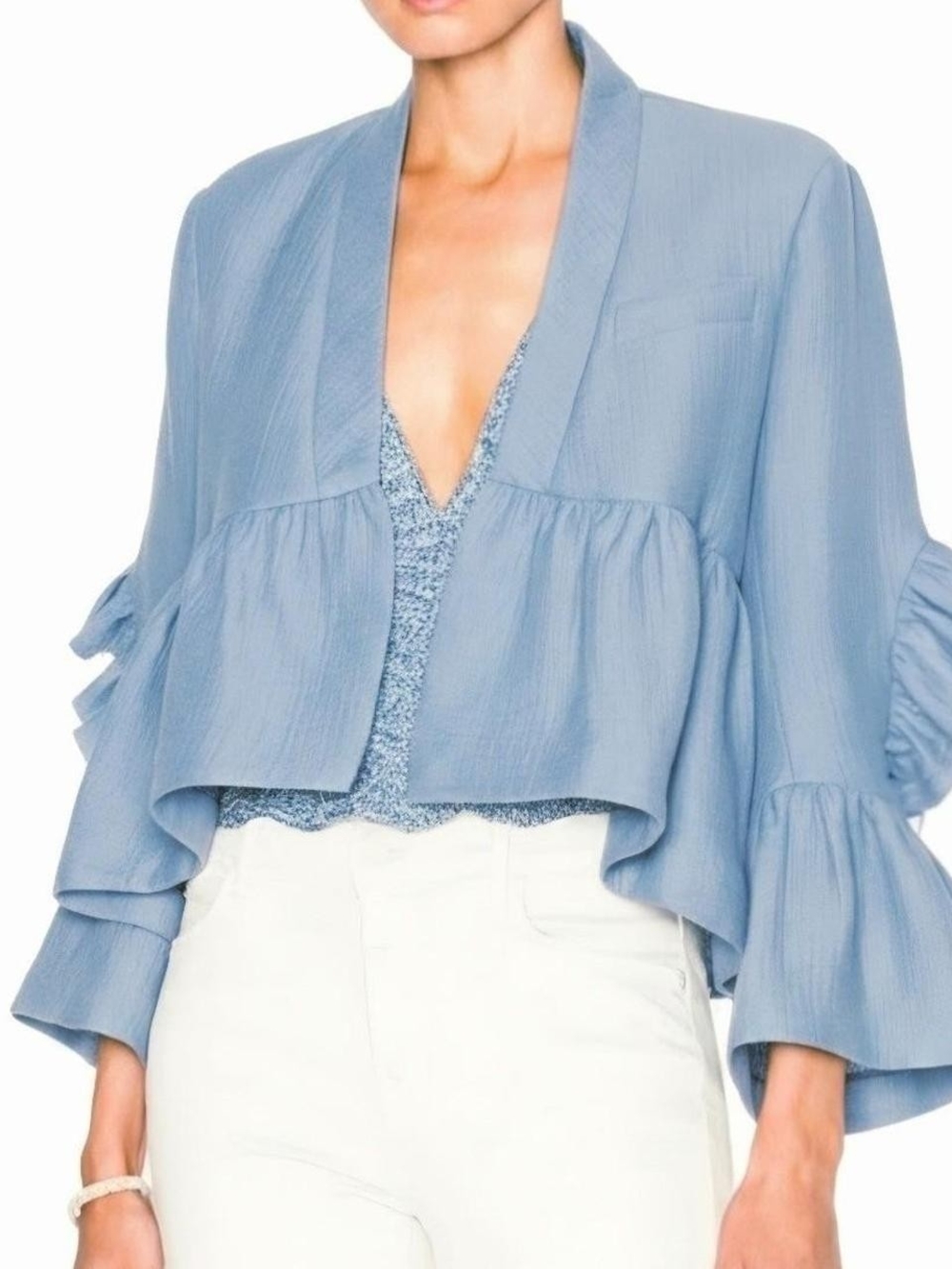 New Rachel Comey ruffled sleeve blouse Size 6